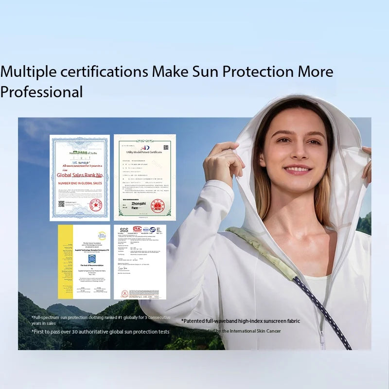 Supield Eye-Protection Sun Protection Mask for Women, Full-Band UV Protection, 7A Antibacterial, 3D Sunshade Face Cover