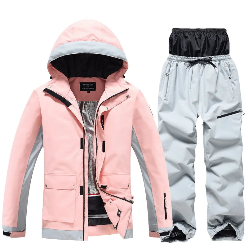New Men's Women's Ski Suit Winter Outdoor Snow Wear Waterproof Windproof Thickened Warm Ski Clothing Jacket Pants Set Couple