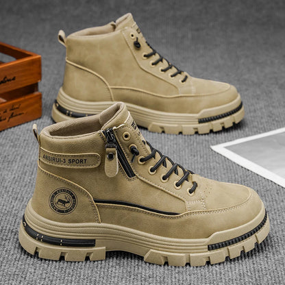 Men's Workwear High-Top Boots | Non-Slip Lace-Up Outdoor Sneakers