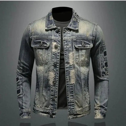 2026 winter denim jacket male Fashion Trench Coat Trend Jacket Men's Casual jackts men classic style denim Coat men full M-4XL