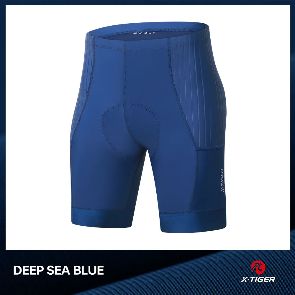 X-TIGER Men Long Distance Cycling Shorts 7 Hour Shock Pad Quick Dry Anti Slip Waistband Night Reflective MTB Bike Shorts