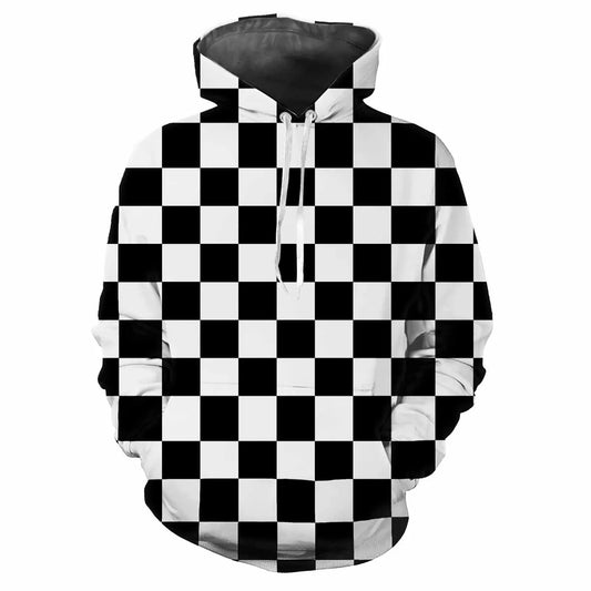 2024 Fashion Minimalist Plaid 3D Printed men's Tops Casual Soft Comfort Elegant men's Hoodies Personalize Outdoor Sports Hoodie