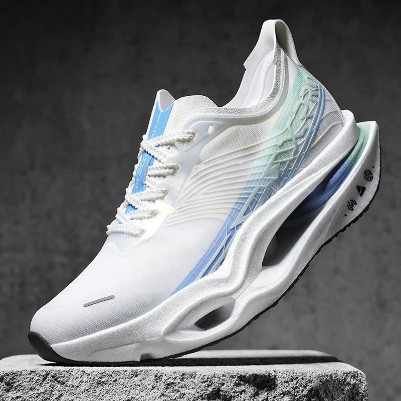 Couple Carbon Plate Running Shoes Ultra-Light Breathable Anti-Slip Sport Shoes Shock Absorption Wear Resistant Casual Sneakers