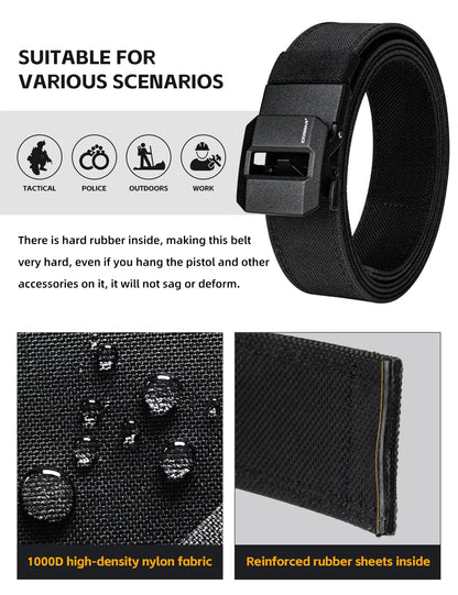 IDOGEAR SPORTS Tactical Ratchet Belt 1.5” EDC Gun Belt Reinforce Heavy Duty Belt With Adjustable Buckle 3430