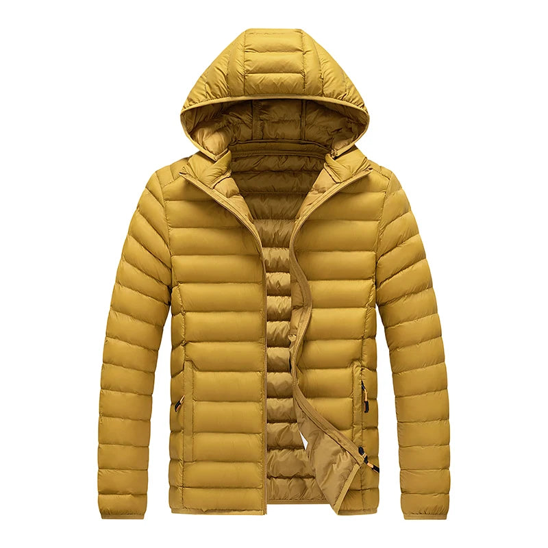 8XL Men New Autumn Winter Warm Waterproof Parkas Jacket Coat Mens Hooded Casual Outwear Detachable Hat Outfits Parkas Coat Male