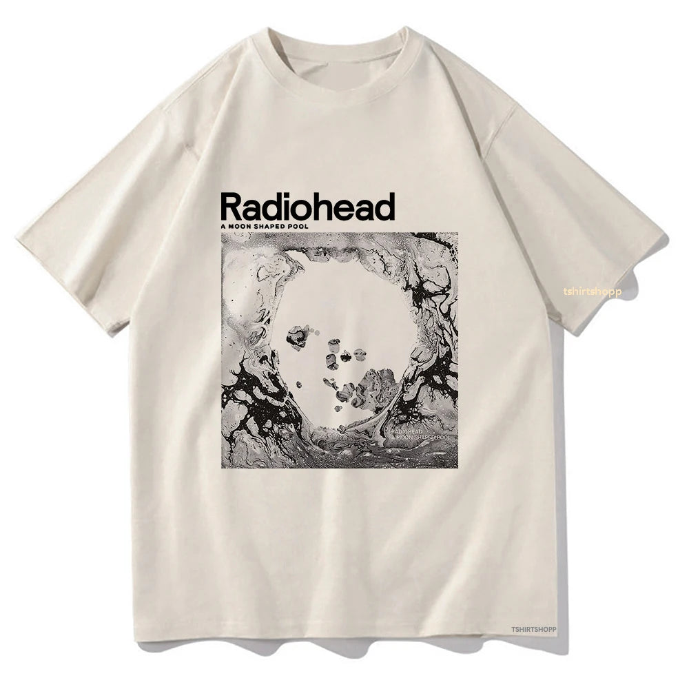 A Moon Shaped Pool T Shirt Radiohead Men/women Harajuku Vintage Graphic 100% Cotton T Shirt Classic Unisex High Quality T Shirts