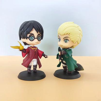 5 Pcs/Set 9.5-10cm Harry Potter Figure Anime Periphery Q Version Hermione Ron Malfoy Model Car Cake Decorations Toys Gifts