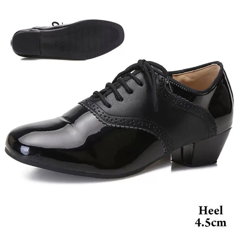 Men Latin Dance Shoes For Rumba Waltz Ballroom Party Salsa Tango Modern Dance Shoes Patent/Matte Leather Boy's Dance Sneaker