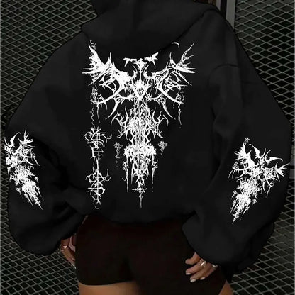 American Gothic Women's Hoodie for Autumn and Winter, New Casual and Fashionable, Suitable for Both Men and Women's Street Wear