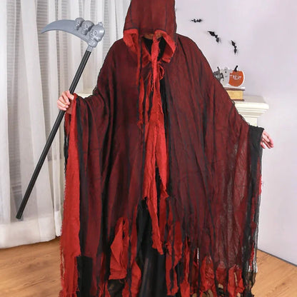 Scary Halloween Hooded Cloak Medieval Renaissance Wizard Cloak Horror Grim Reaper