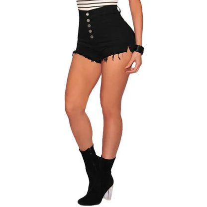 American Woman New Fashion High Waist Wide Leg Jeans Female Streetwear Loose Pants Girls Black White Harajuku Denim Baggy Shorts
