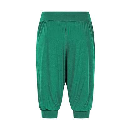 Summer Women Capri Pants Elastic Casual Loose High Waist Bloomers Joggers Sports Fitness Yoga Sweatpants Trousers