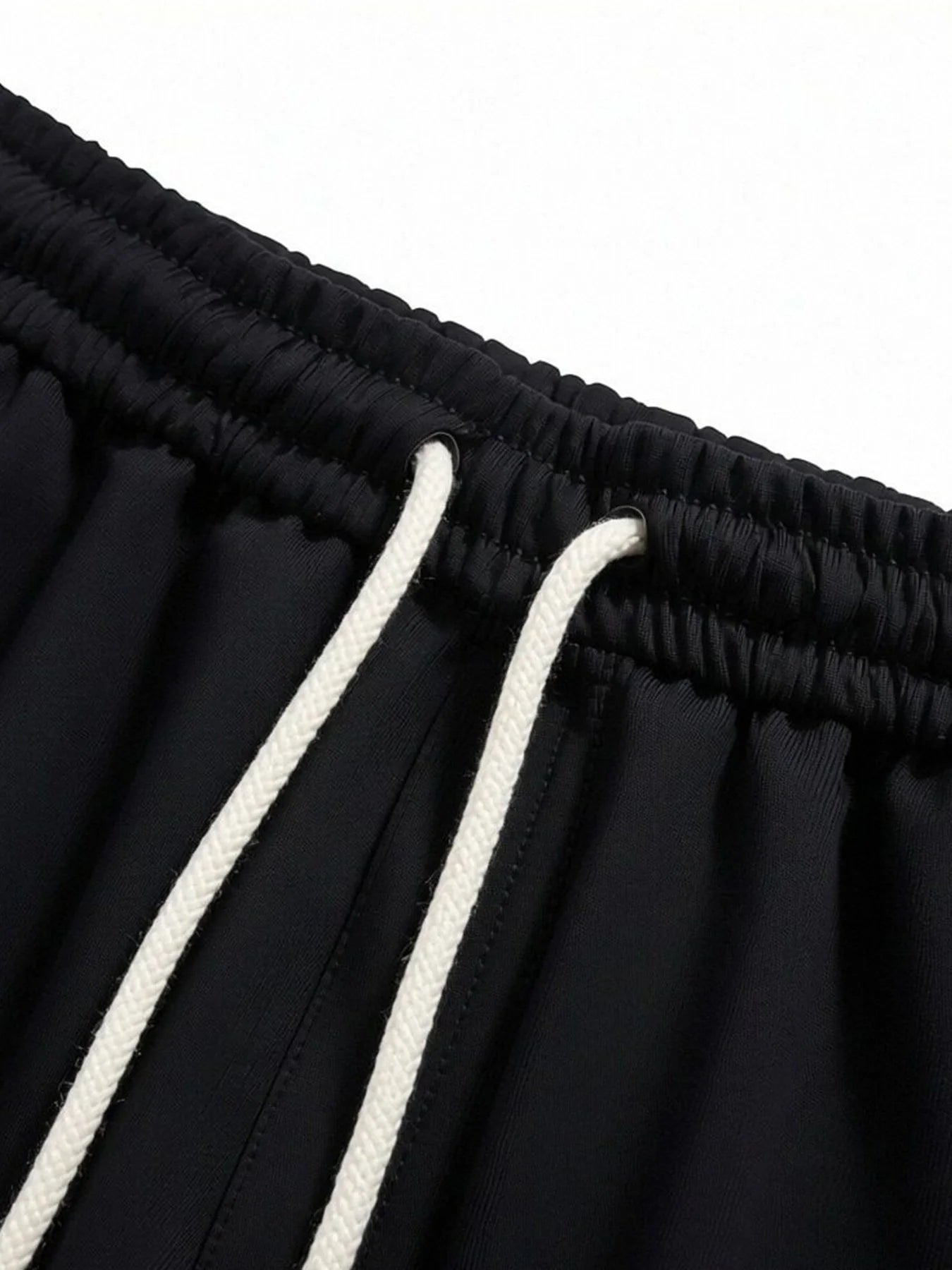 3-piece men's shorts, summer solid color drawstring waist