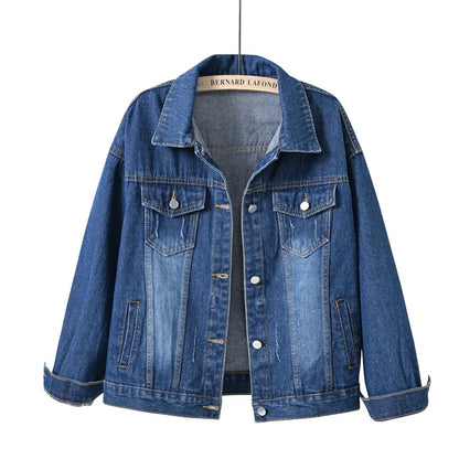 Solid Short Women's Denim Coat Spring Autumn Female Loose Jeans Jacket Purple Student Casual Outwear White Pink Yellow Red Black