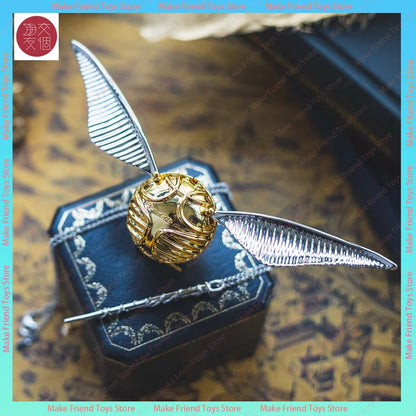 Golden Snitch Ring Box Golden Snitch Ring Box With Rotating Wings Premium Gold-Plated Metal Jewelry Box For Proposal Engagement