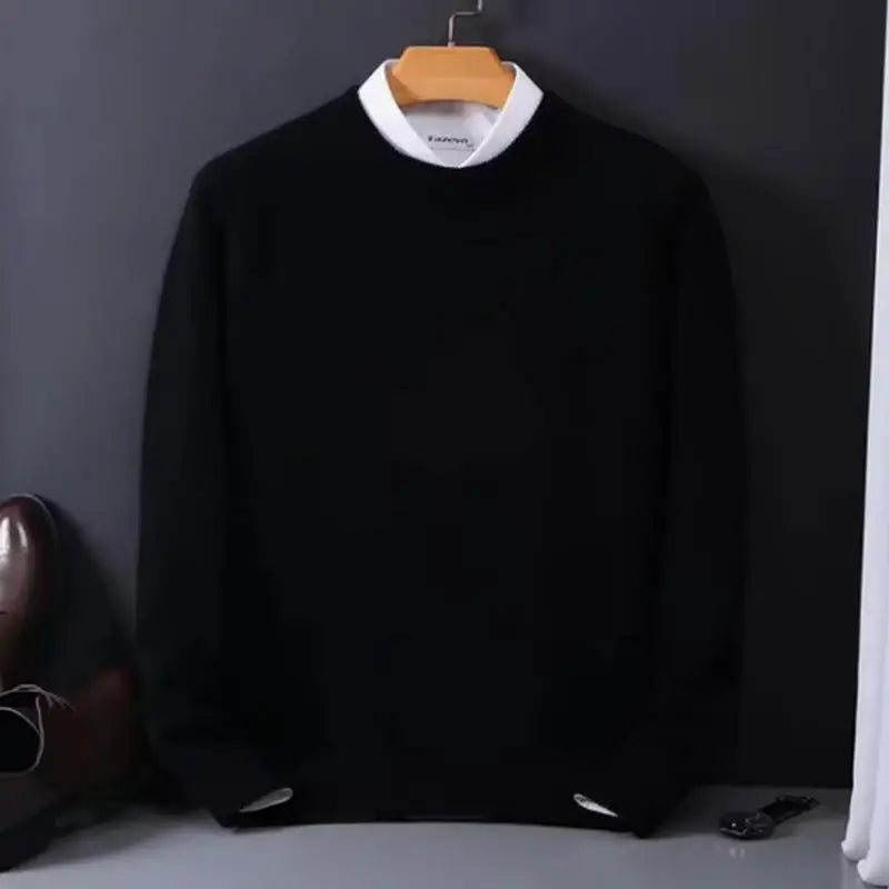 2025 Cashmere Sweater O-neck Pullovers Men's Loose Oversized M-3XL Knitted Bottom Shirt Autumn Winter