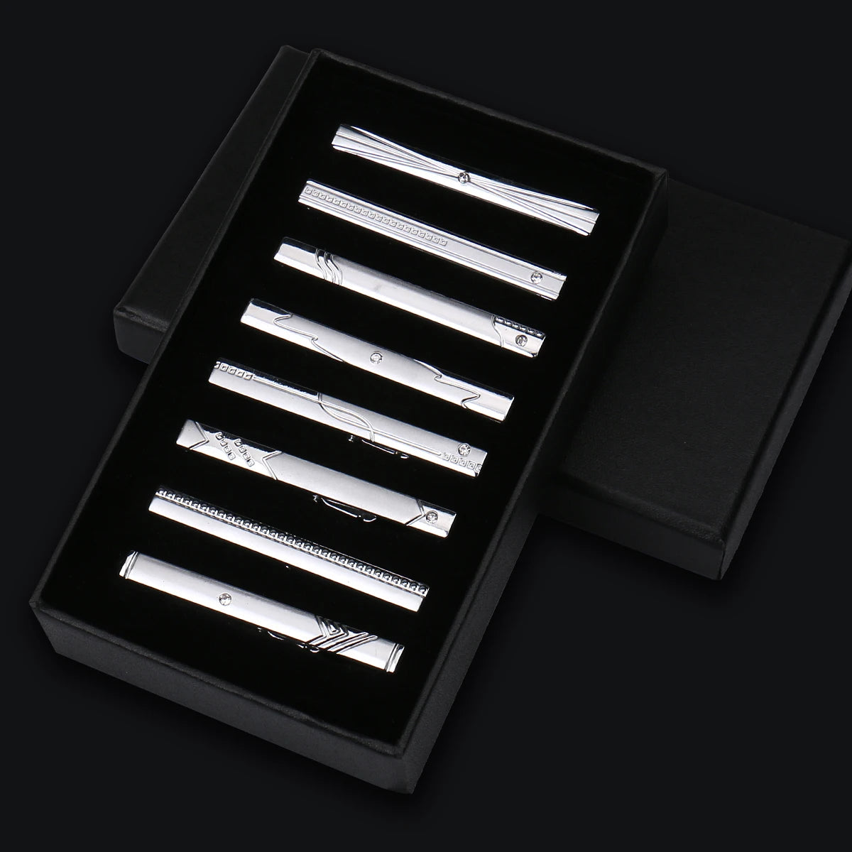 Luxury Men's Tie Clips Set Gifts Box Hight Quality Tieclip Business Accessories Suit 8 Pieces Set Multiple Styles Gifts For Men