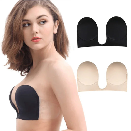 Invisible Push Up Bra Strapless Bras Dress Wedding Party Sticky Self-adhesive Silicone Brassiere Breathable