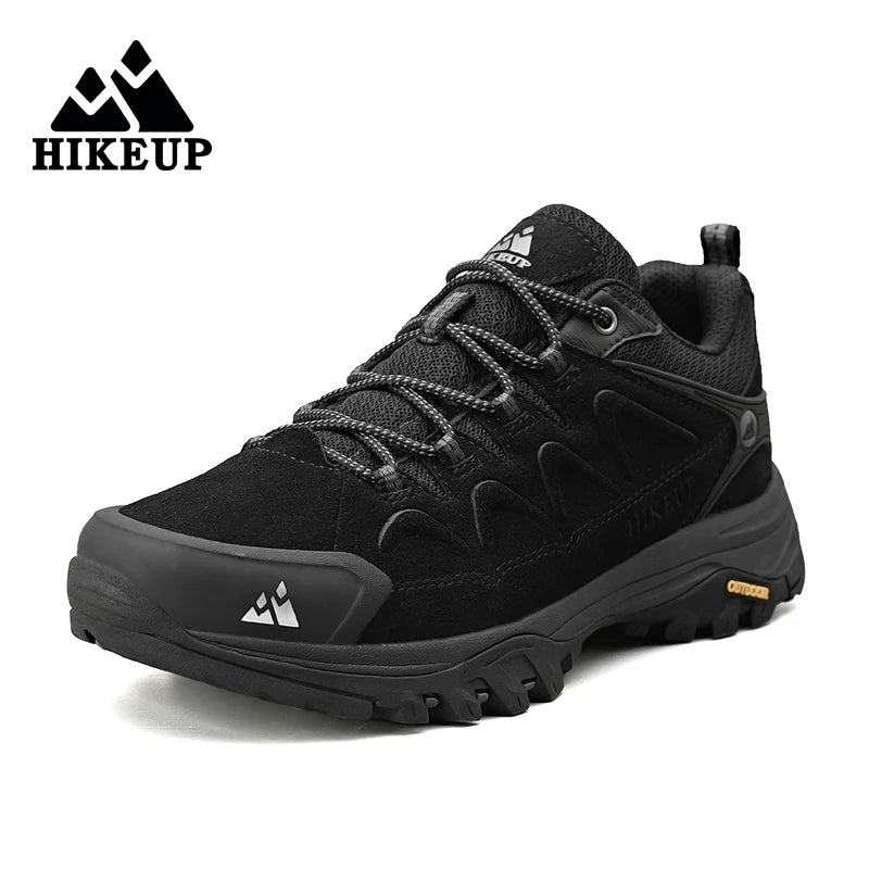 HIKEUP Leather Men Shoes for Men's Casual Shoes Fashion Waterproof Winter Luxury Designer Brand Work Boots Man Non-slip Sneakers