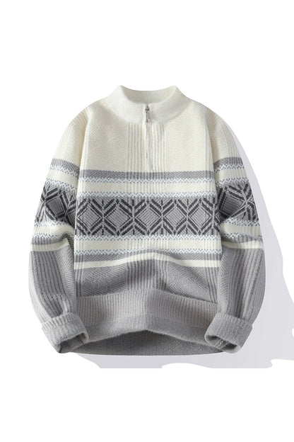 Men's Fashion stripe pattern Sweaters 2024 Autumn/Winter Loose Knittwear Men sweater youth Thick Warm wool pullovers M-4XL ﻿