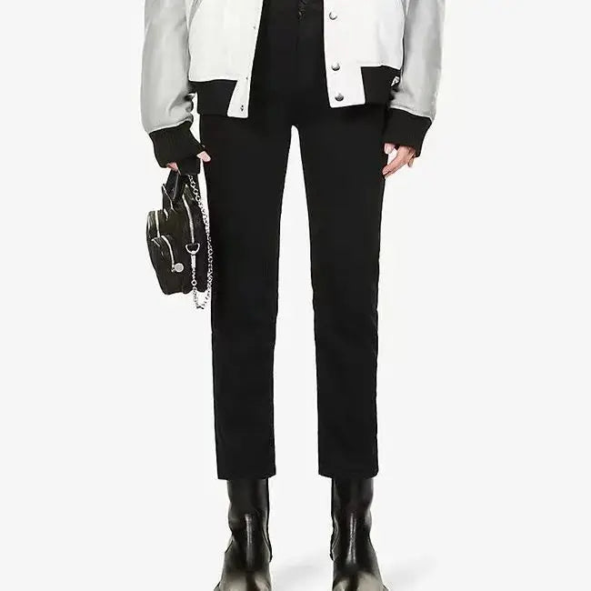 Women classic stretch straight jeans fashion casual denim pants