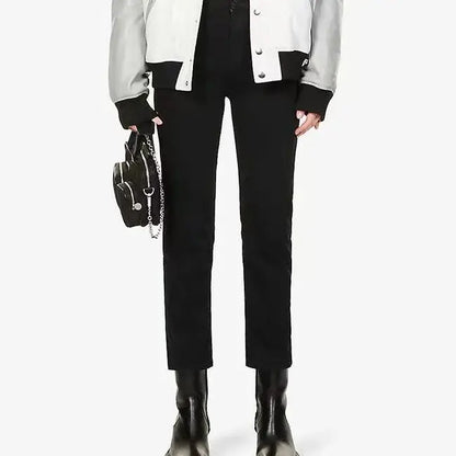 Women classic stretch straight jeans fashion casual denim pants