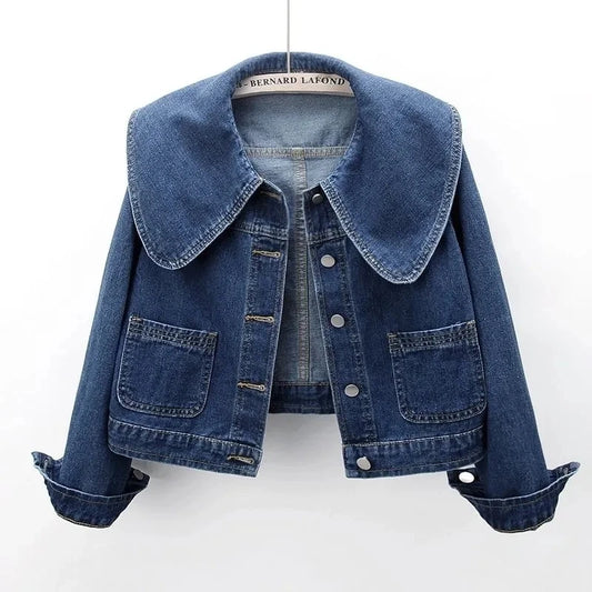 2026 New Autumn Women Denim Jacket Long Sleeve Casual Short Denim Coat Famale Jeans Jackets Outerwear Casaco Jaqueta Feminina
