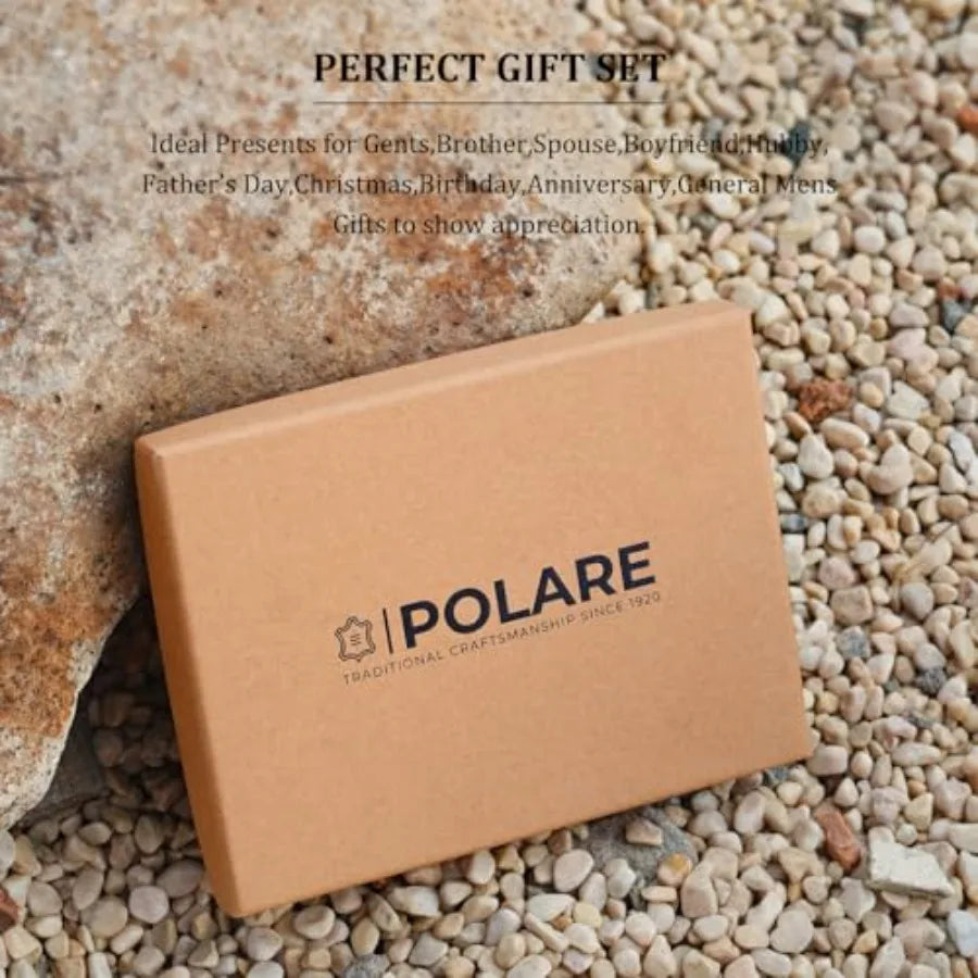 Polare Full Grain Leather Pilot Wallet Passport Holder RFID Blocking Tri-fold Travel Cover Document Organizer for Aviation Prof