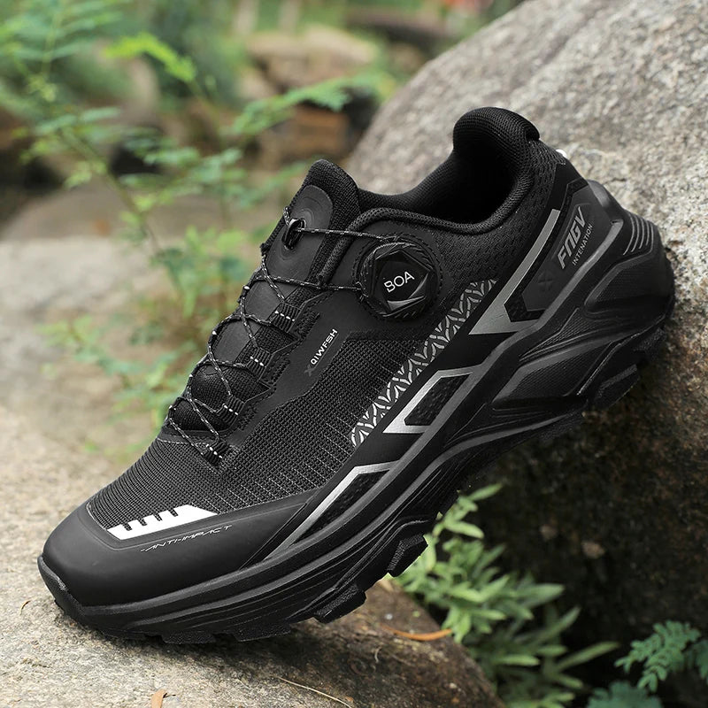 Mens Running Shoes 2025 New Breathe Mesh Outdoor Off Road Hiking Shoes Cushioning Flat Soft Mesh Walking Shoes for Man