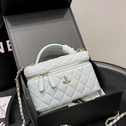 Channeled Bag Women designer makeup bag High Quality Sheepskin Diamond Lattice Handle Vanity Box Tote Bags Crossbody Shoulder Co