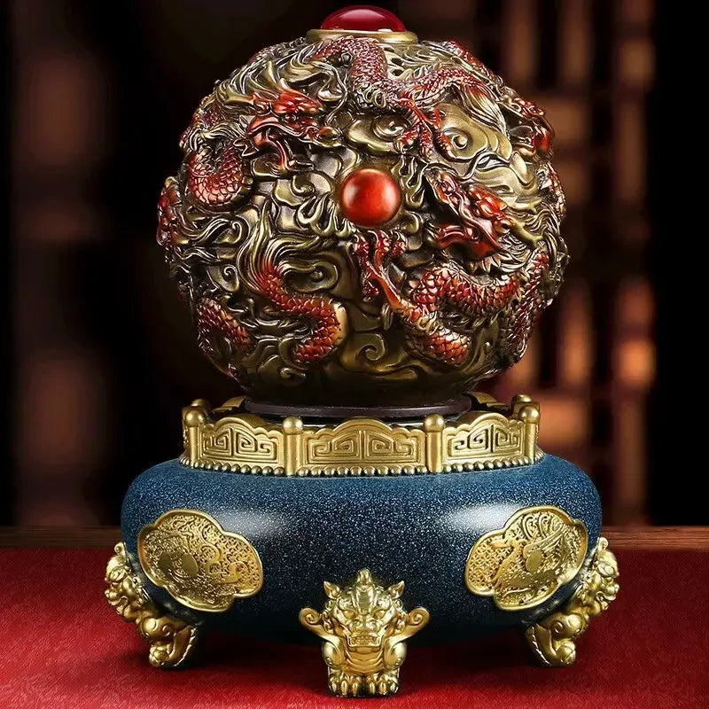 Attract Wealth Dragon Nine Turns Qiankun Tripod Ornaments Home Living Room Store Opening Gift