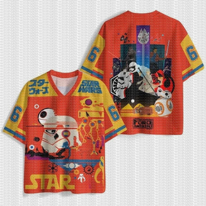 American Summer New Children's Adult Star Wars Mesh Sports Jersey Breathable Casual Street Sci-fi Fan T-shirt Large Size
