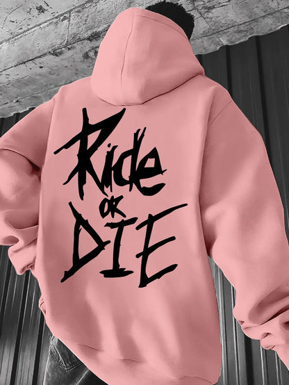 Autumn and winter men's hooded GIDE OR　DIE printed fashionable sports hoodie hip-hop casual unisex clothing