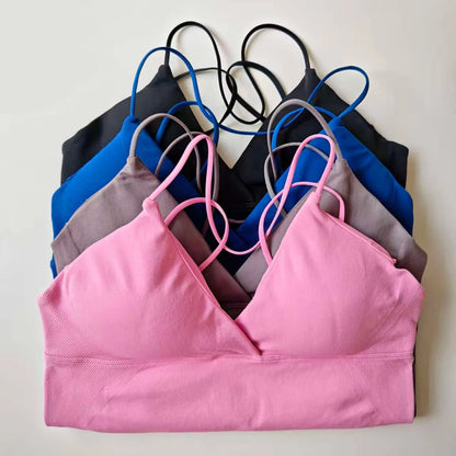 NCLAGEN Vision Twist Front Longline Top Women's Seamless Thin Straps Yoga Gym Workout Vest Running Tank Tops Fitness Clothing