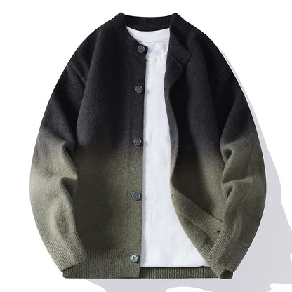Legible Autumn and Winter Casual Sweater Men Loose Knitted Cardigan Male Round Neck Collar Sweatercoats Man