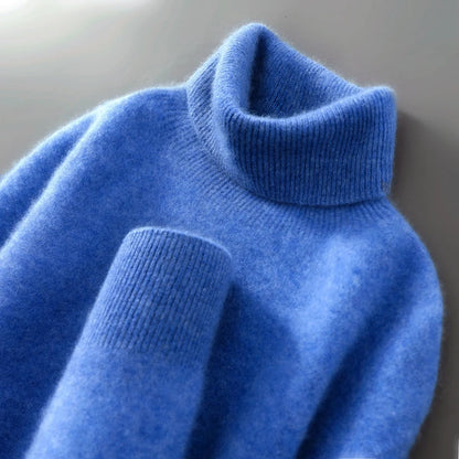 100% Wool High Neck Sweater with Pullover for Men, Autumn and Winter Warm and Full Sleeved Hot Selling New Knitted Base Sweater