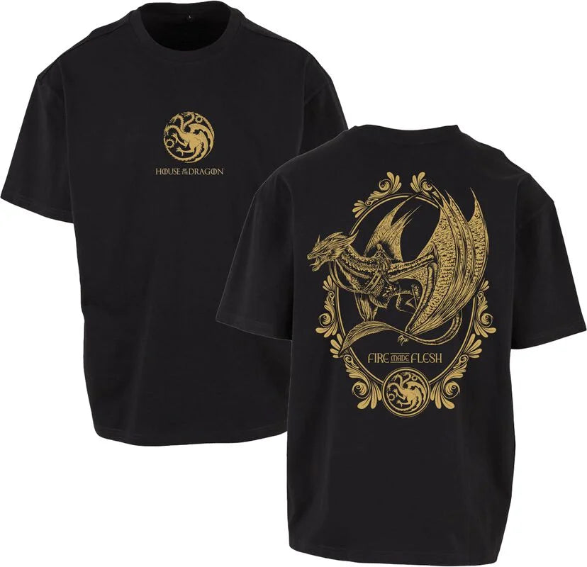 House of The Dragon Front Back 2026 Targaryen Gold Dragon Graphic Men’s Soft Cotton Short Sleeve Fantasy Show Casual Printed Tee