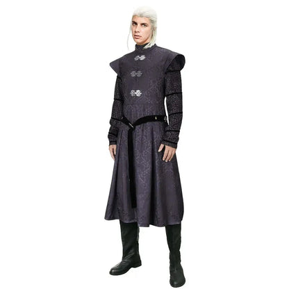 TV Dragon Daemon Targaryen Men's Halloween Cosplay Costume House Medieval Stage Black Outfits Coat Belt Takerlama In Stock