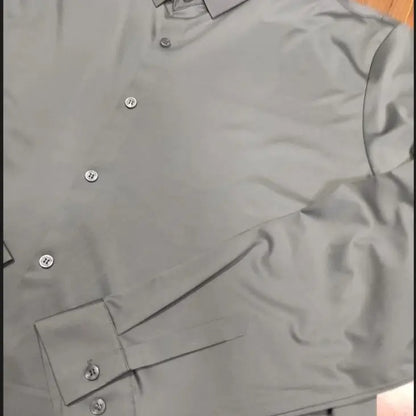 2026 Spring Autumn Luxury Men Streetwear Shirt Shiny Rhinestone Design Loose Natural Silk Casual Long Sleeve Shirt