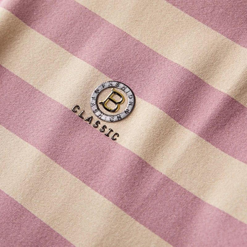 Quality Man Summer Hot Short-Sleeved Polo Shirt Letter Print Stripe Lapel Button British Style T-Shirt Fashion Leisure Mens Wear