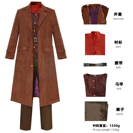 Adult Men Full Cosplay Outfit Set Harry Potter Rubeus Hagrid Costume Uniform for Fans Fancy Dress Party