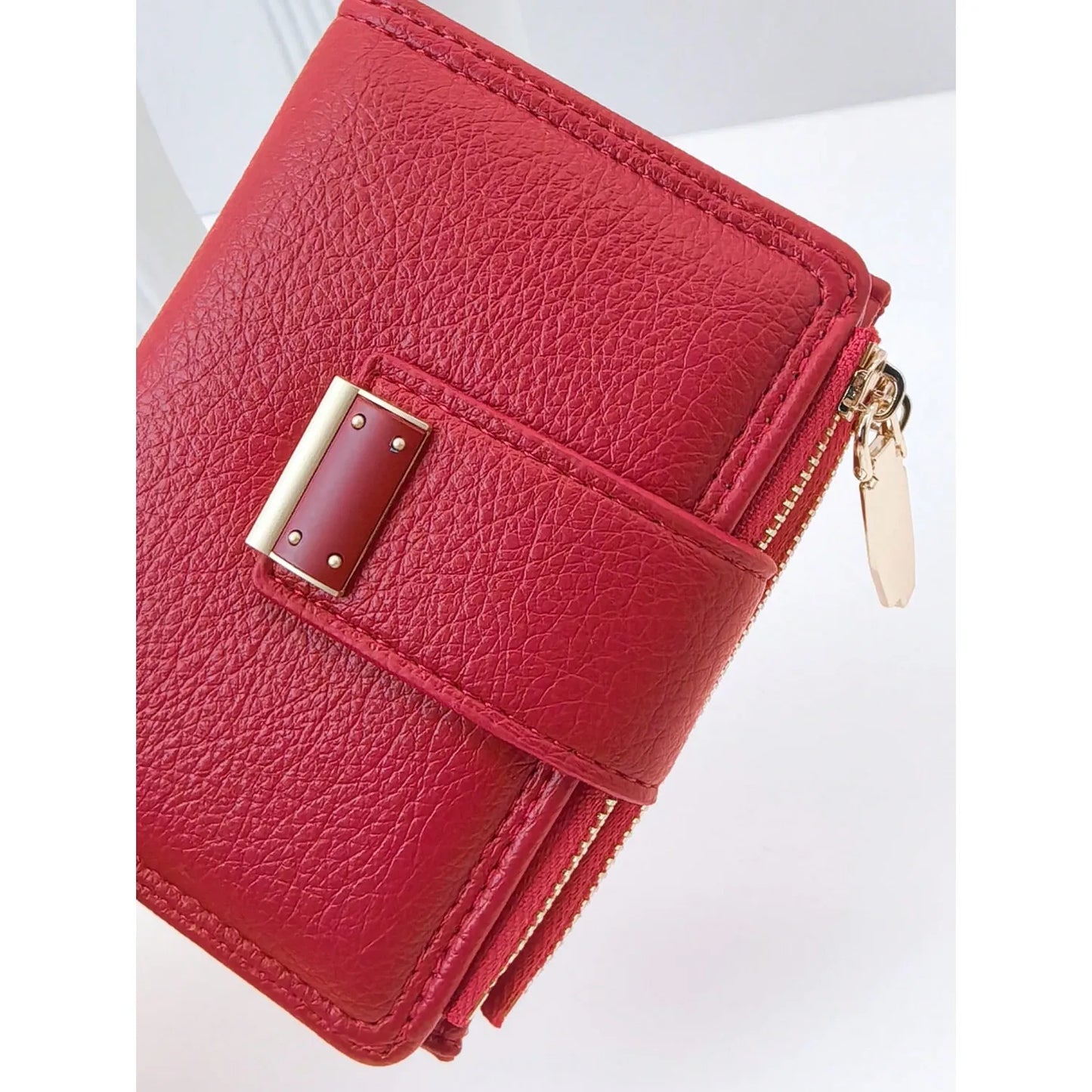 New Women Short Wallet Delicate Soft PU Bifold Zipper Coin Card Holder Minimalist & Lightweight Design Wallet For Cards Card