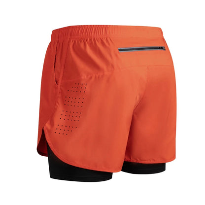 Summer Men's Reflective Running Shorts Fitness Quick Drying Double-Layer Shorts Men's Exercise Training Bodybuilding Shorts