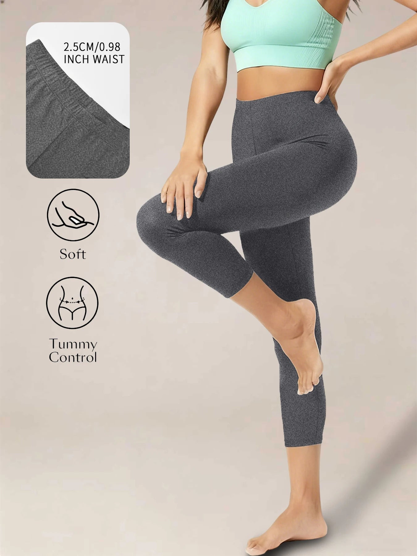 Super Soft Yoga Running Pants Women Capri Leggings No See Through Athletic Workout Home Casual Leggings