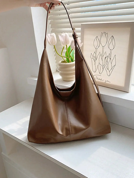 Large Capacity Solid Color Women's Shoulder Bag, Multifunctional Crossbody Bag,
