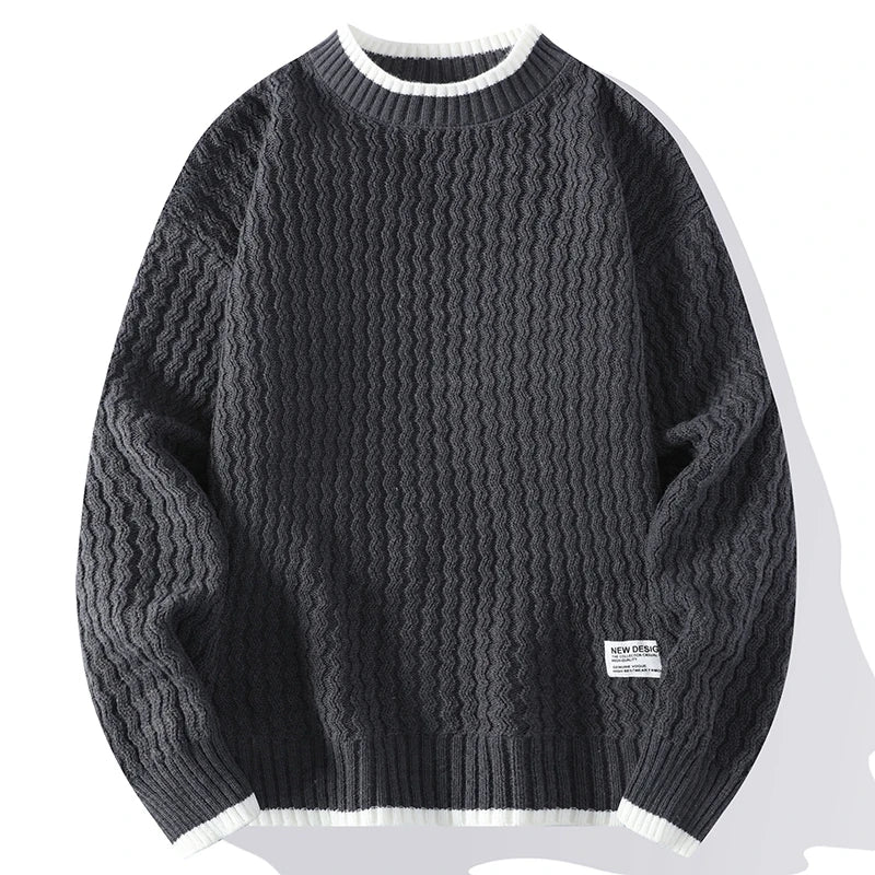 Legible Autumn and Winter Casual Sweaters Men Round Neck Collar Knitted Pullovers Male Loose Sweater Man