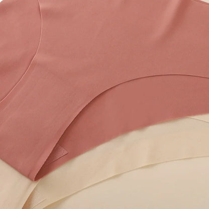7Pcs/Set Women's V-Waist Panties Seamless Low-Waist Bikin Briefs Ladies Sexy Lingerie Ice Silk No Show Invisible Underwear XS-XL