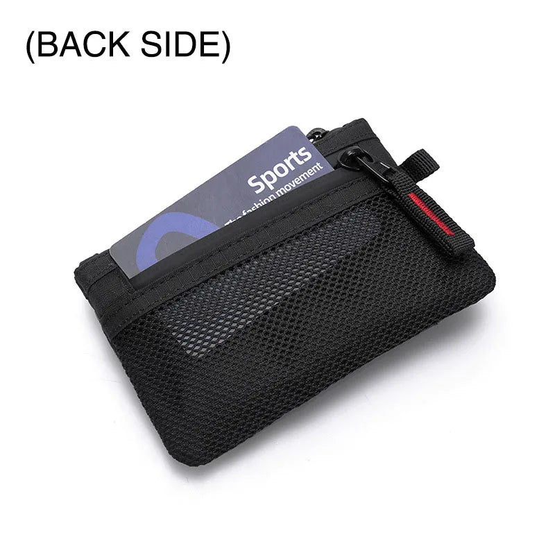 Zipper Rfid Wallet Mini Coin Purse Women Men's Nylon Short Wallet Retro Key Card Holder Small Money Bag Trend Youth Mini Handbag