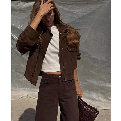 Women's Autumn Jackets 2025 New Fashion Big Pocket Elegant Women's Slim Warm Jackets Autumn Street Chic Young Student Coats