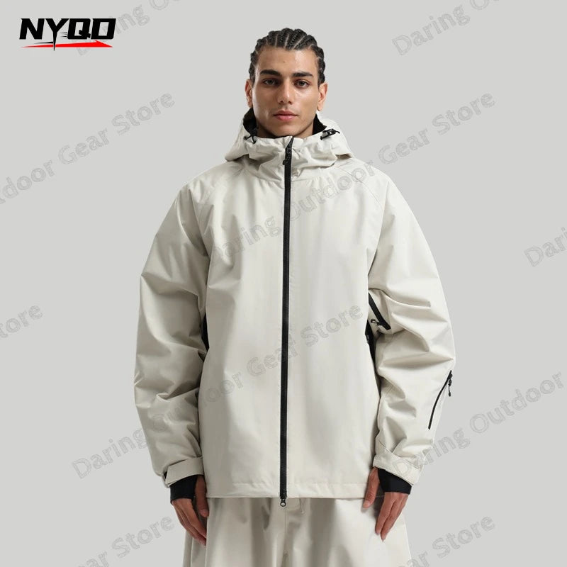 New Unisex Solid Cargo Ski Suit Waterproof Breathable Windproof Snowboard Jacket Professional Winter Outdoor Couple Snowsuit